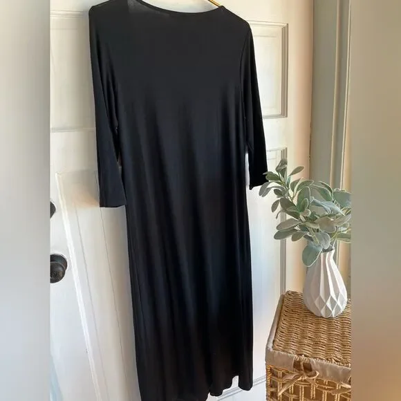 square neck midi dresses Adrianna Papell Petite Size Square Neck Mikado Midi Dress, Womens, 8P, Midnight